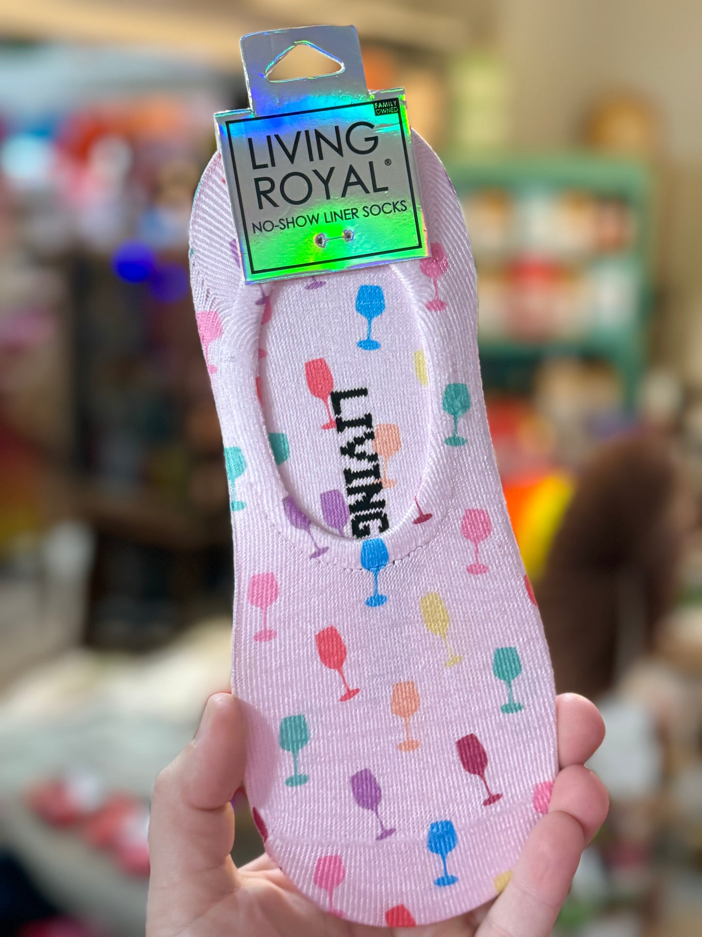 Wine Glass No Show Socks