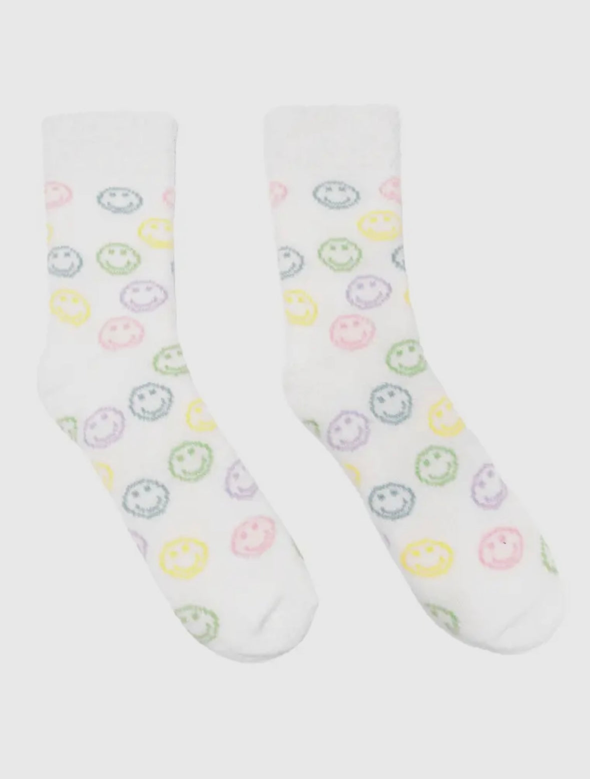 Multi-Colored Smiley Face Warm Plush Socks