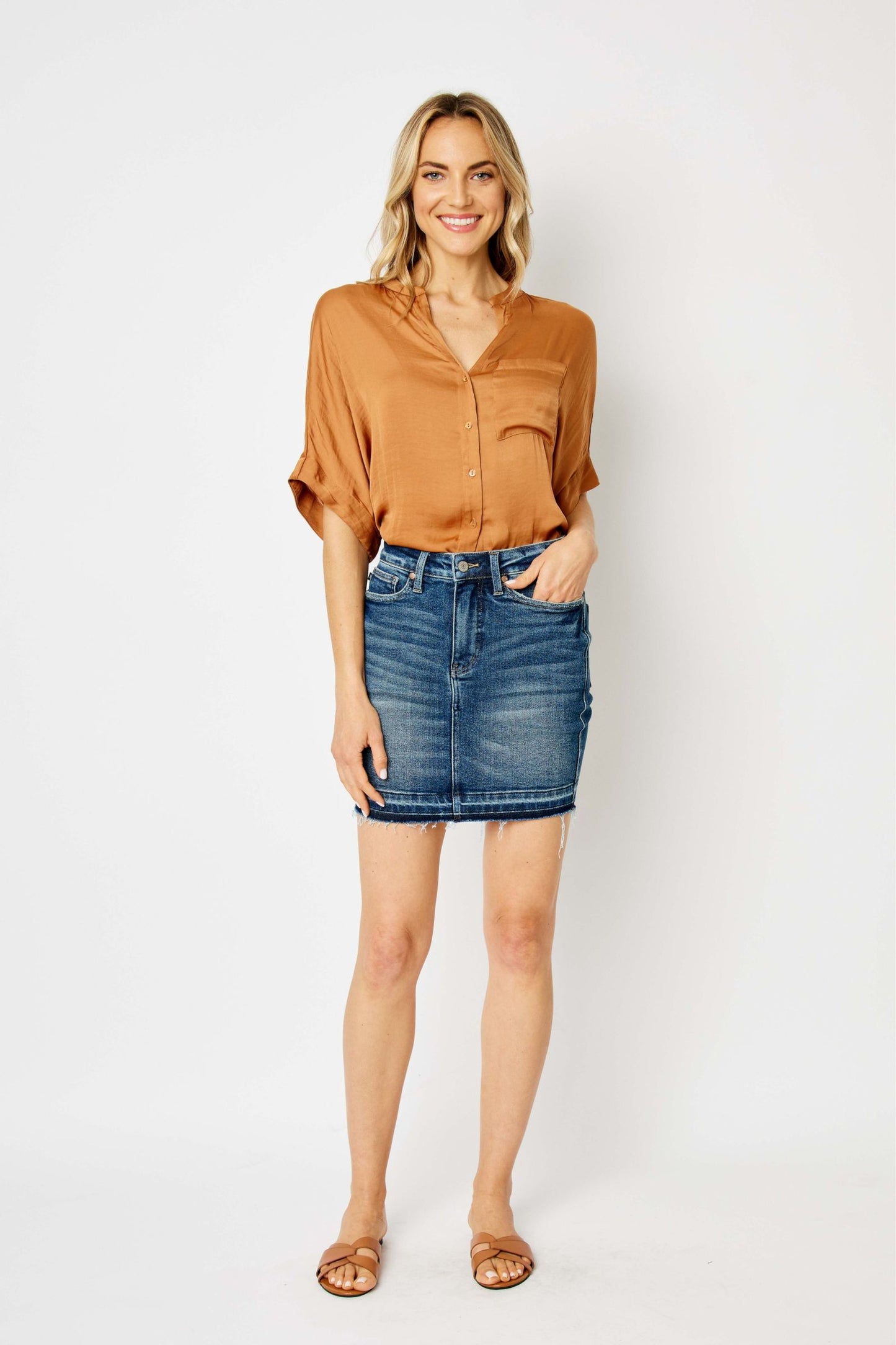 Judy Blue Tummy Control Denim Skirt