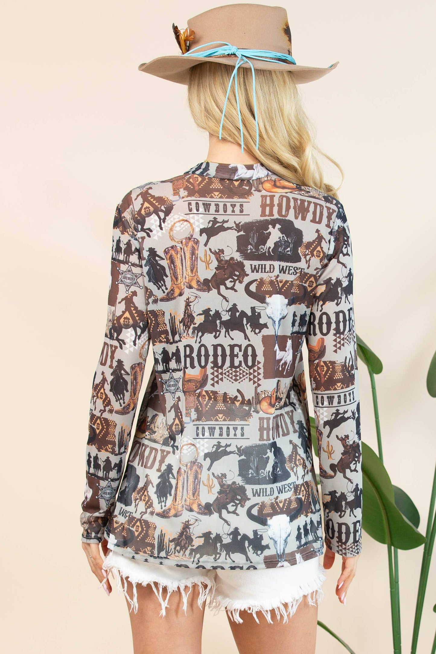 AUBREY WESTERN RODEO MESH TOP