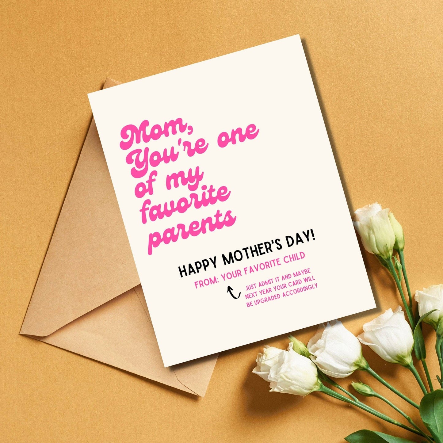 Mom You're One of My Favorite Parents Card