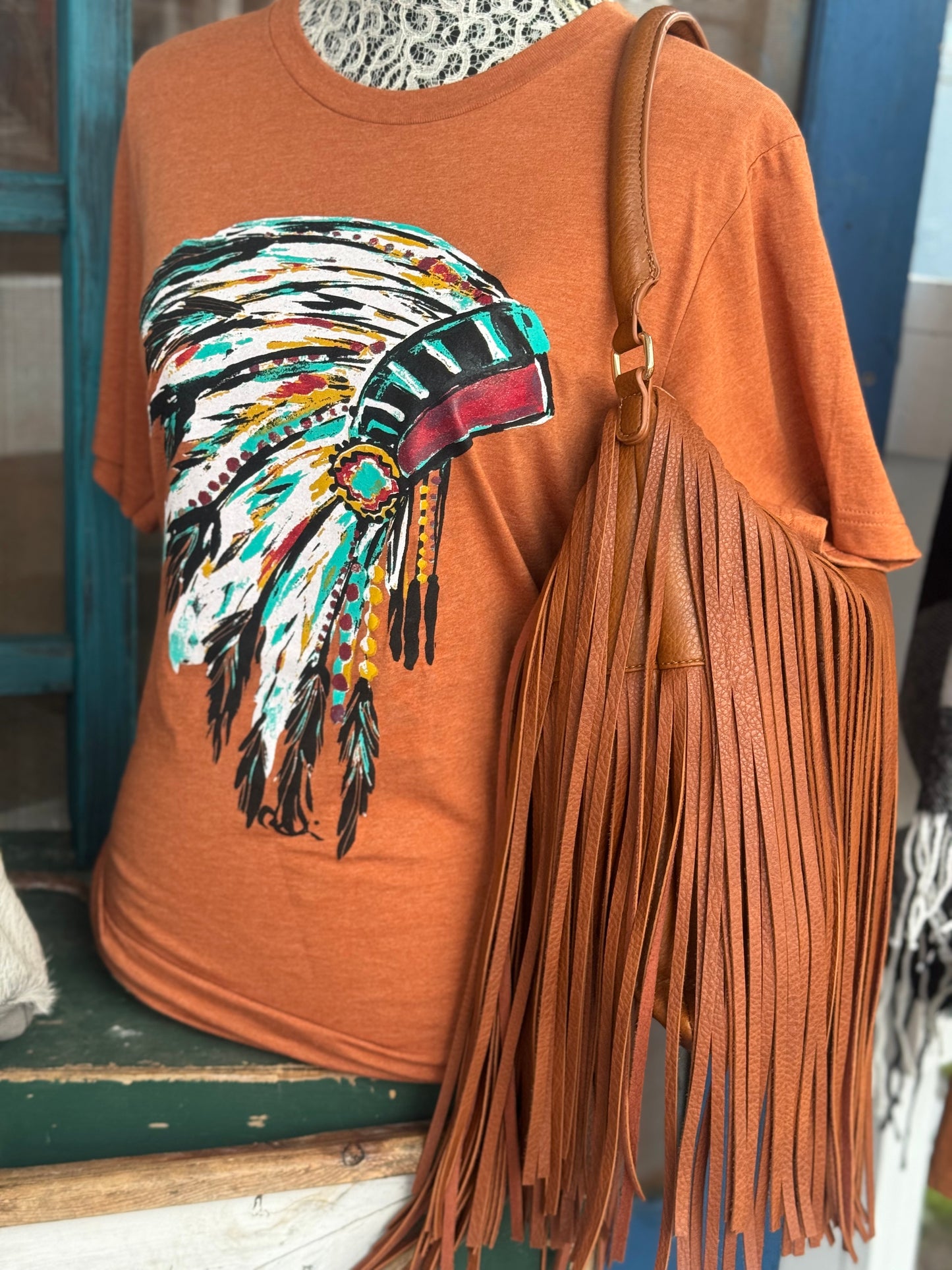 Jolene Layered Fringe Purse ~ Brown