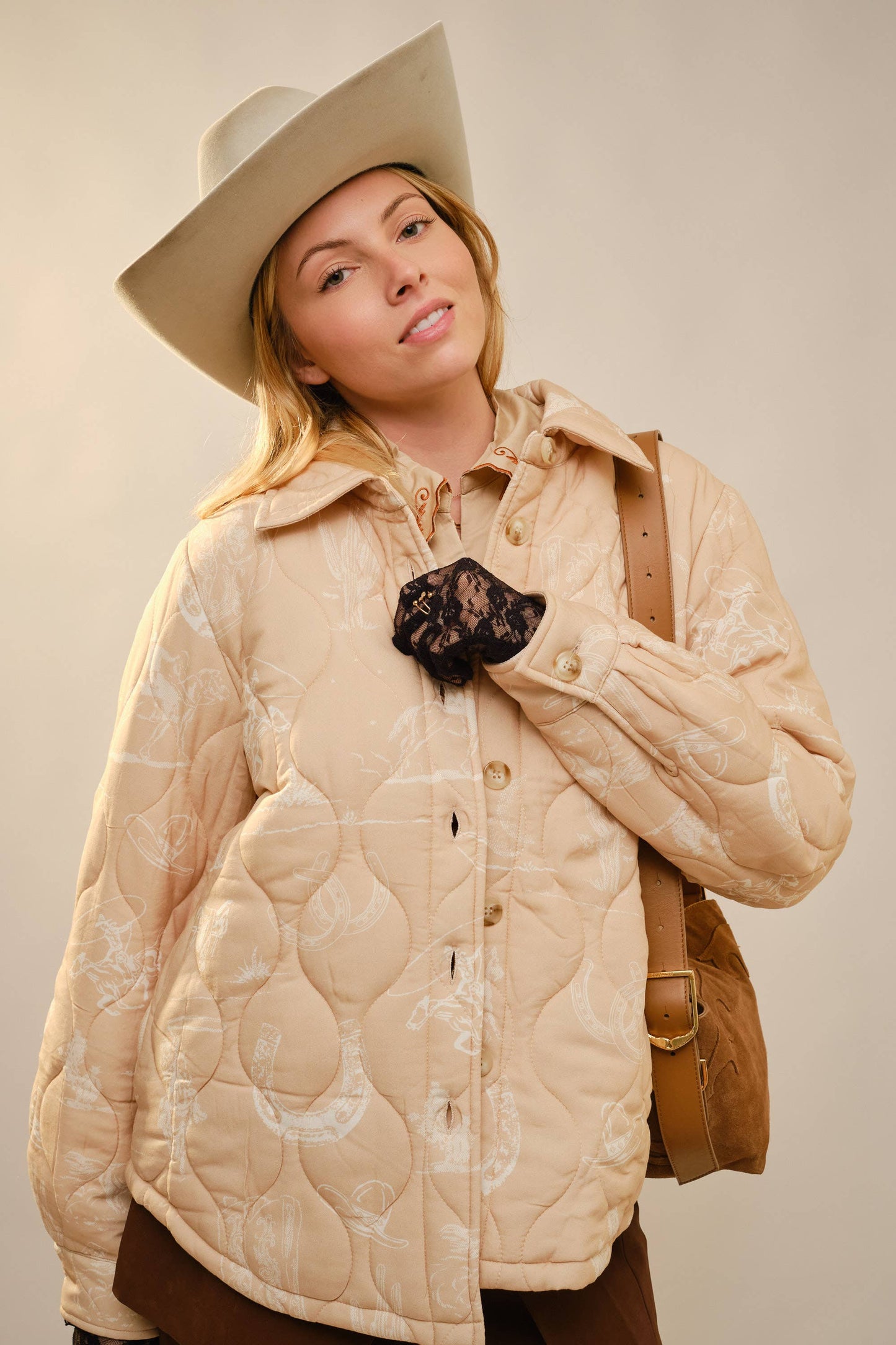 Western Printed Quilted Shacket