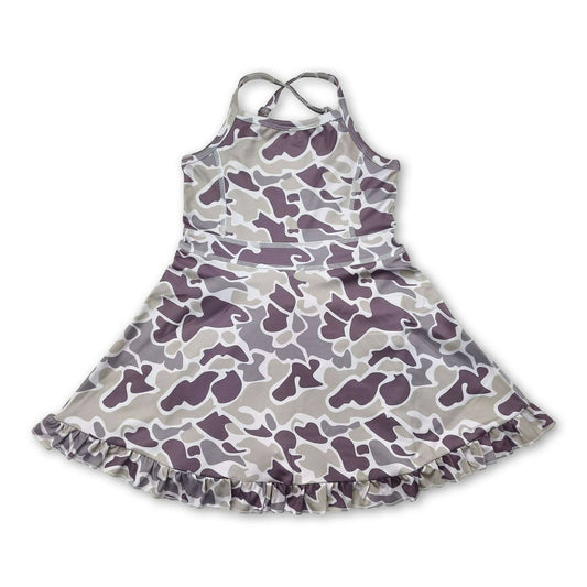 Camo Ruffle Athletic Dresses