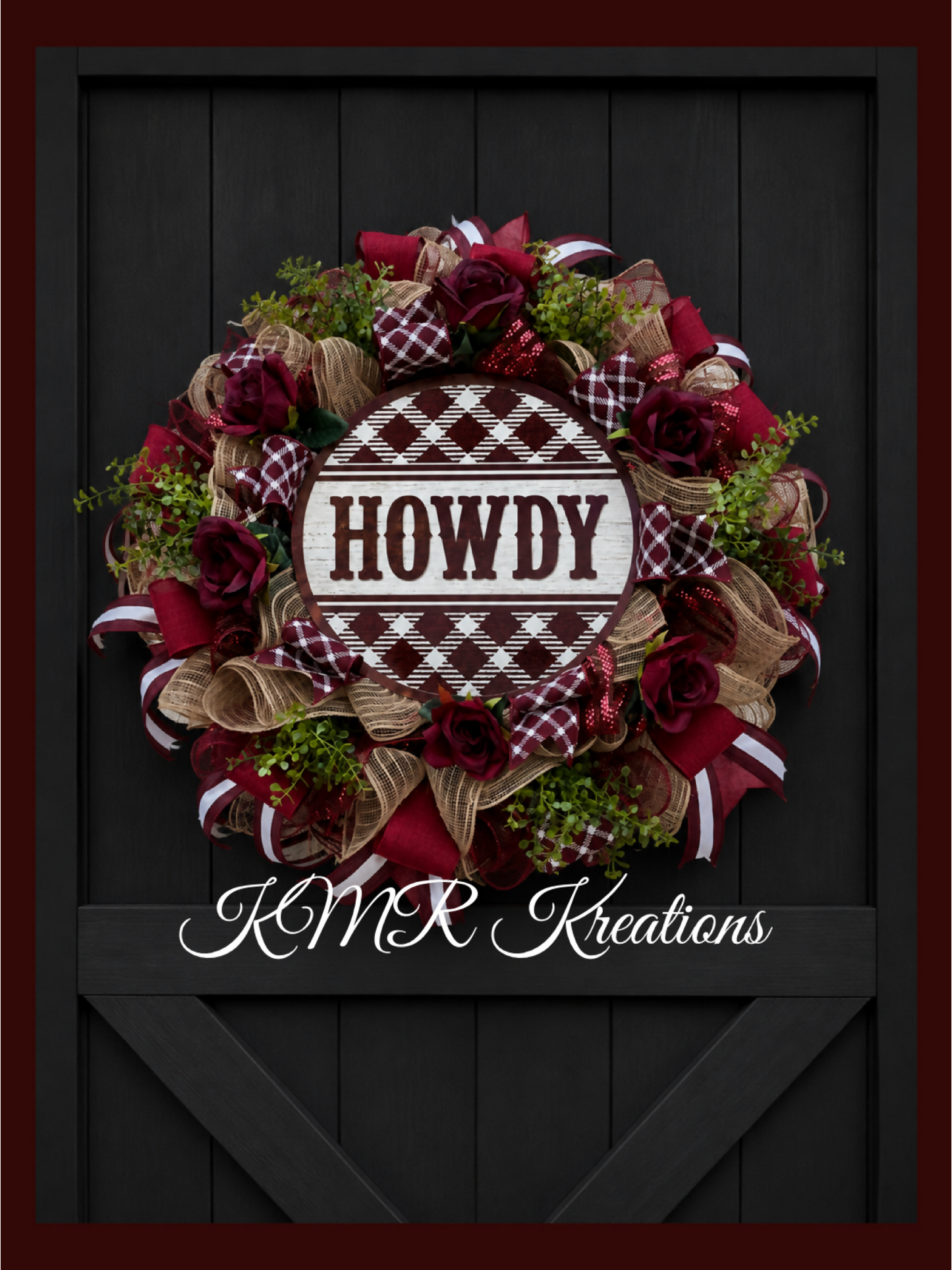 Howdy Collegiate Mesh & Ribbon Wreath
