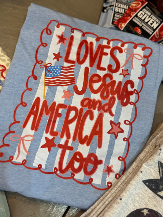 Loves Jesus And America Tee