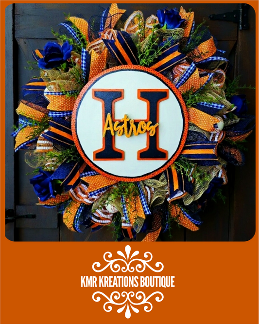 Houston Astros Baseball Wreath