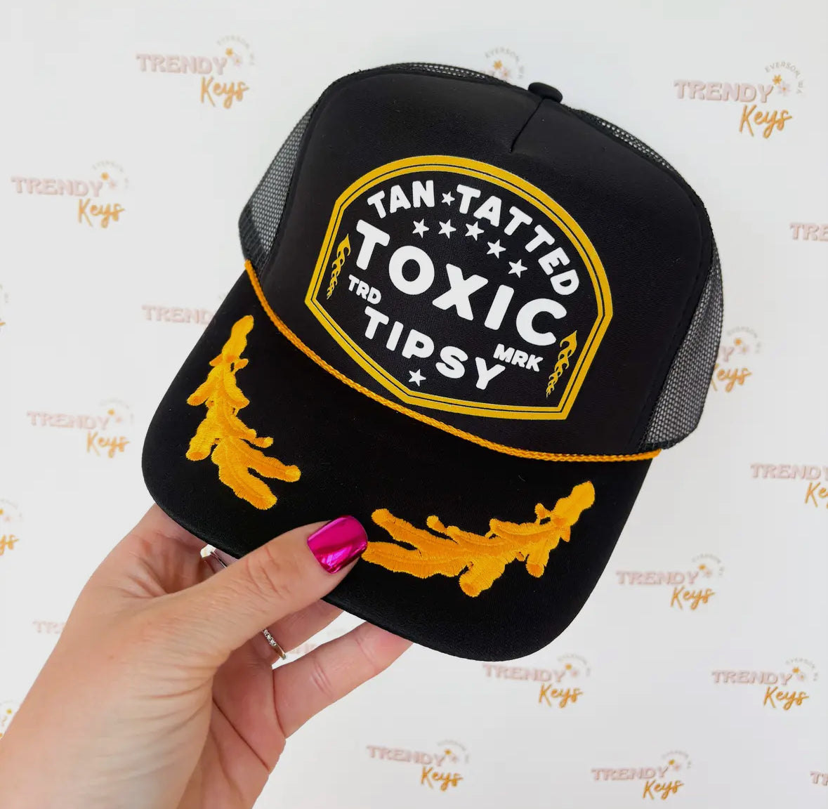 Tan Tatted Toxic Tipsy Trucker Hat