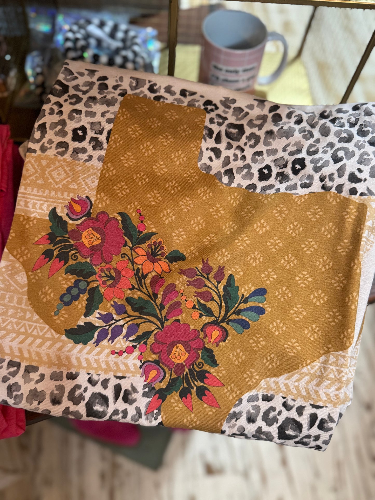 Leopard Floral Texas Tee