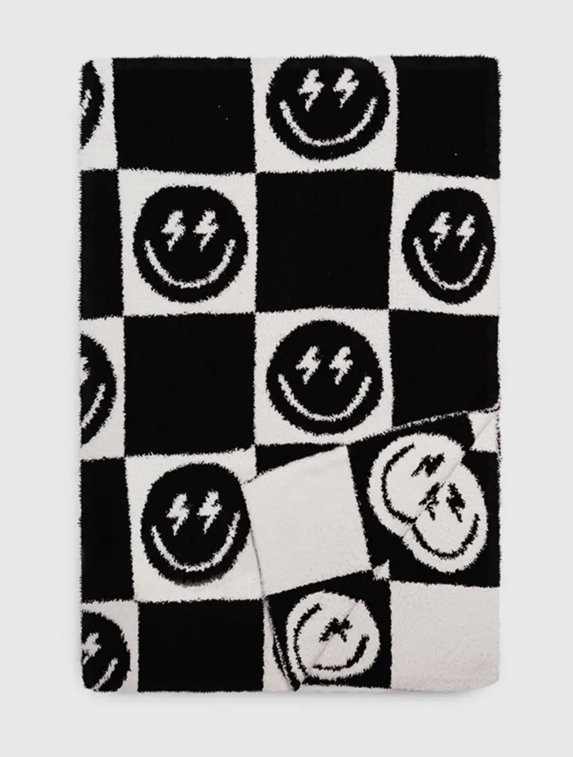 Checkered Smiley Cozy Blanket