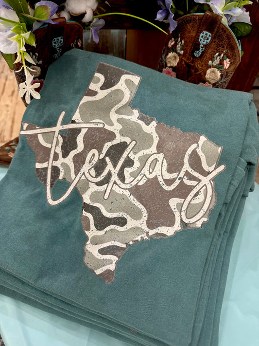 TX Green Camo Tee