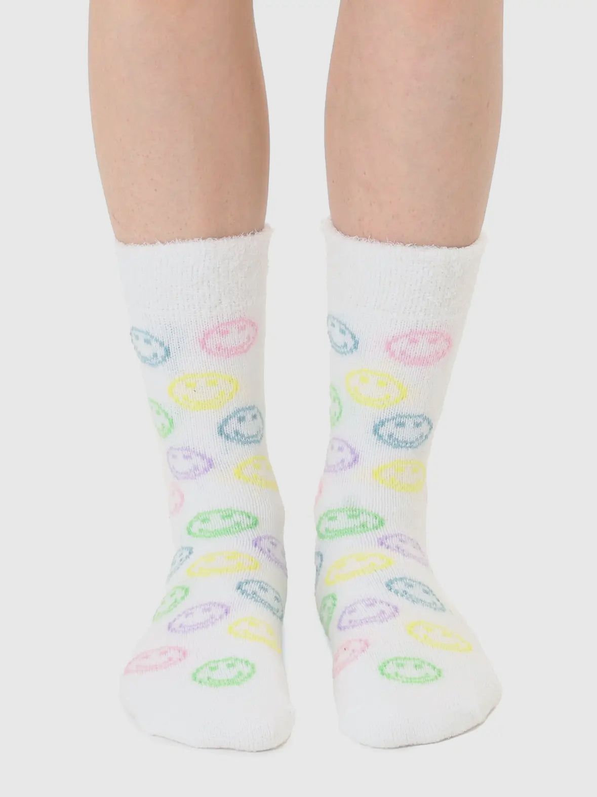 Multi-Colored Smiley Face Warm Plush Socks