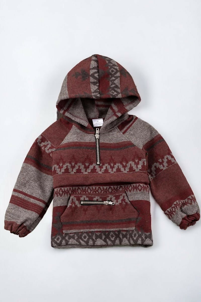 Maroon Aztec Printed Pullover