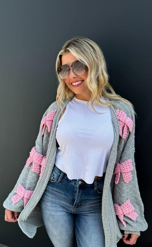 Ellie Bow Crochet Cardigan