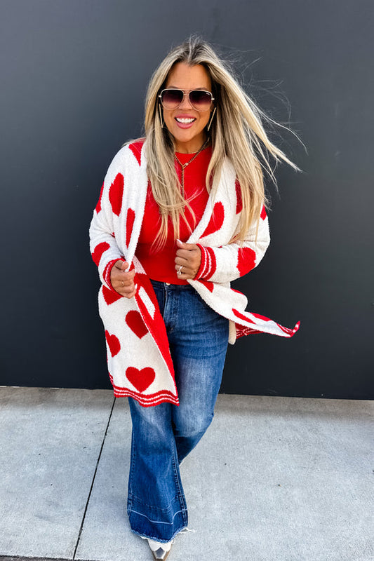 The Love Cardigan in Red