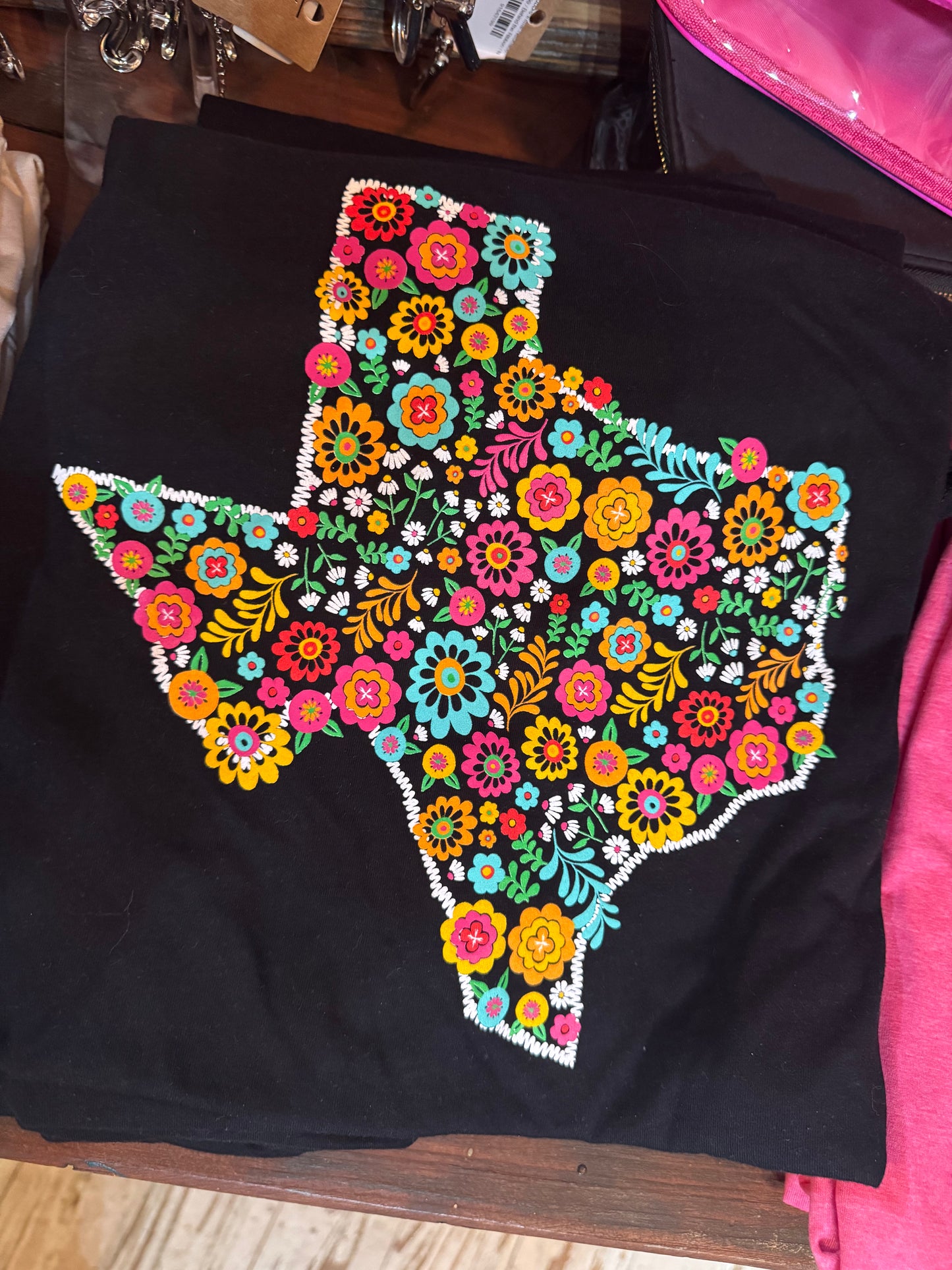 Black Floral Texas Tee