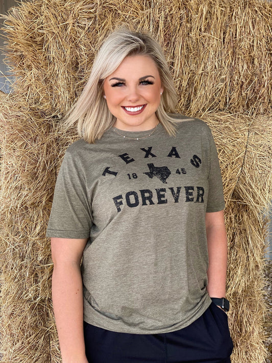Army green Texas Forever Tee