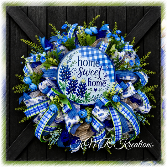 Home Sweet Home Bluebonnet Wreath 💙🌿