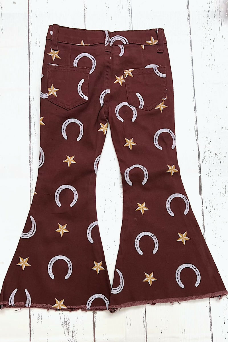 Girls horseshoe and stars boot cut Jeans