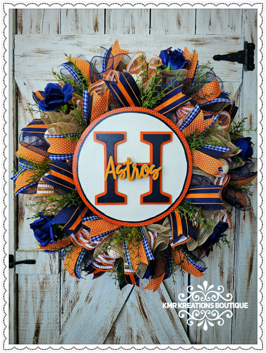 Houston Astros Baseball Wreath