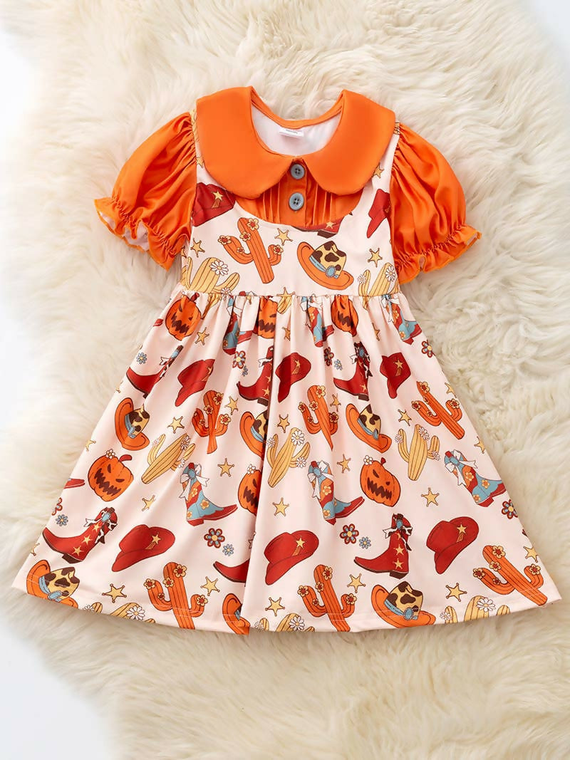Halloween Pumpkin Western dress
