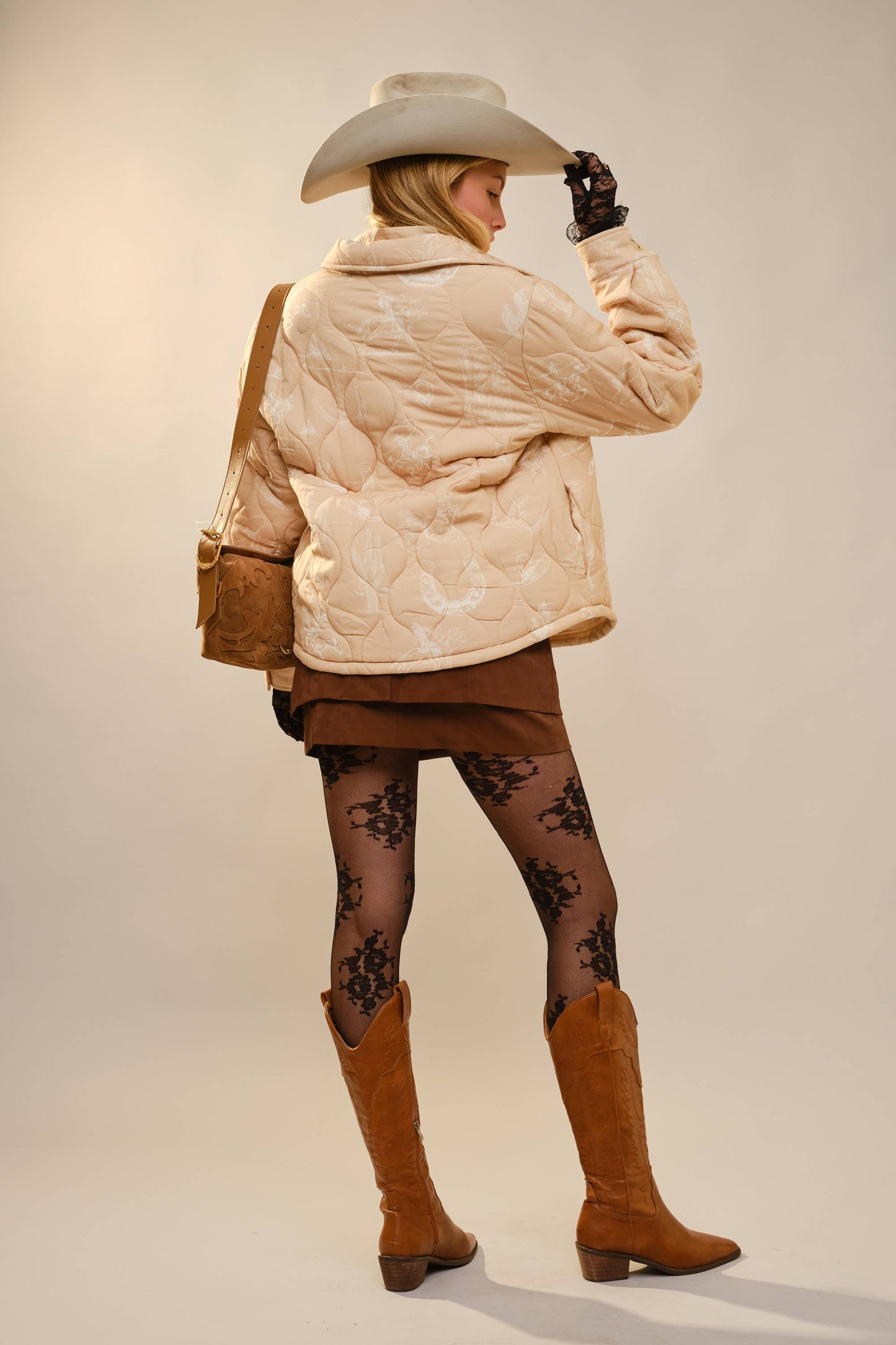 Western Printed Quilted Shacket