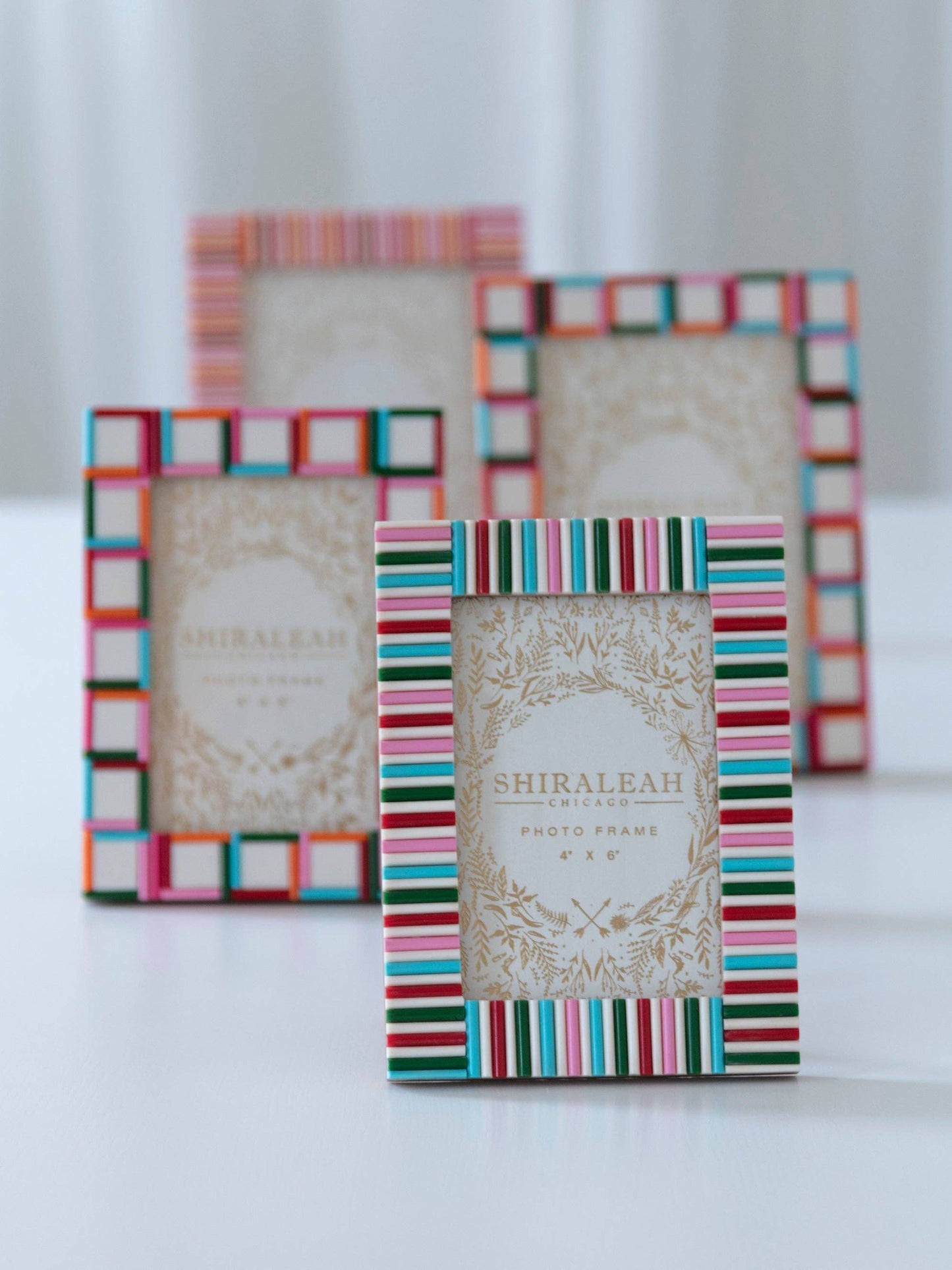 VIVA 4" X 6" MOSAIC STRIPES PICTURE FRAME, MULTI